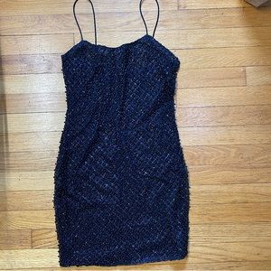 Fashion nova sheer beaded sparkle dress | small